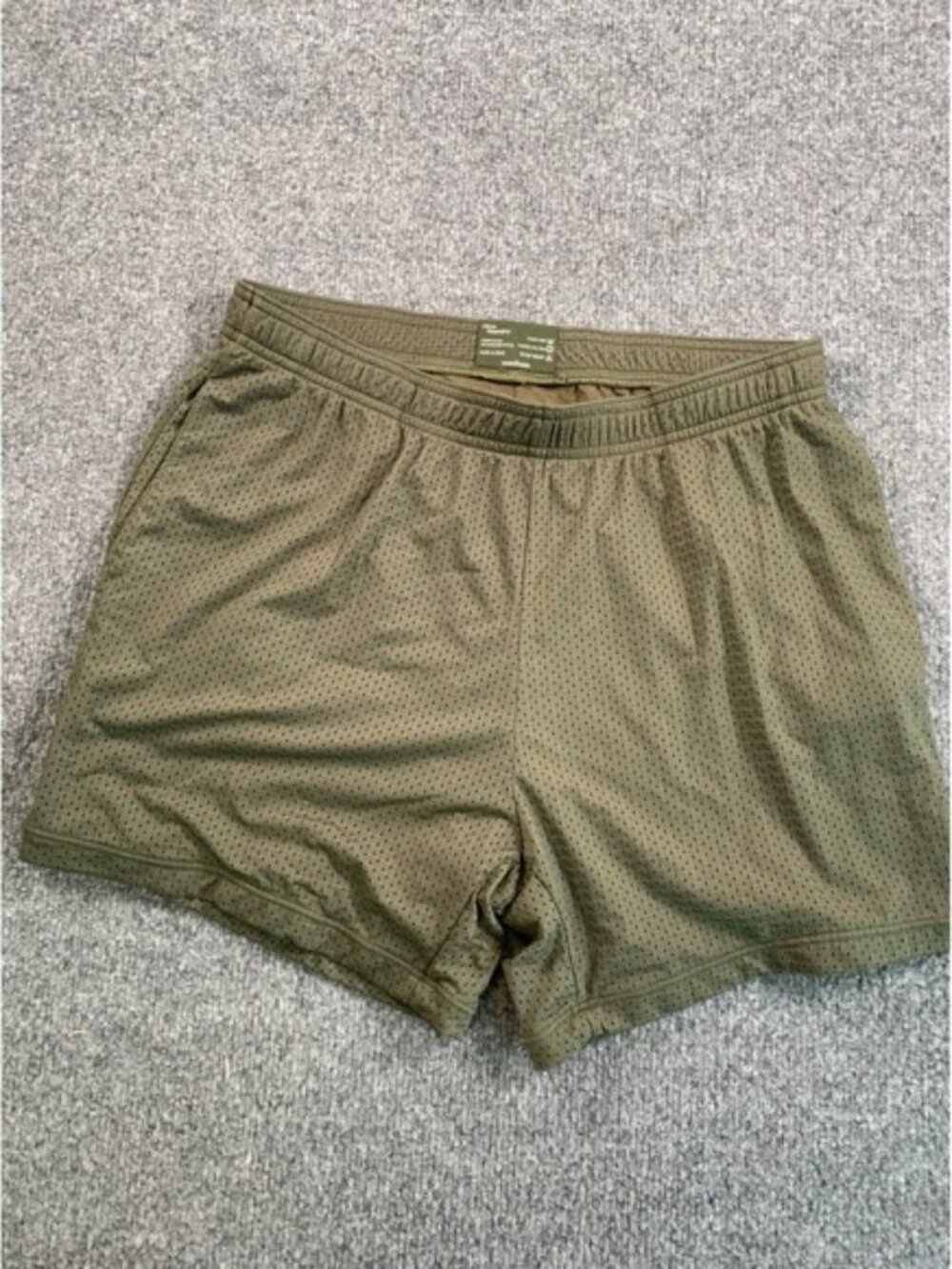 Nice Laundry Mens Mesh Gym Shorts Olive Green Nylon Micromodal Lining Medium